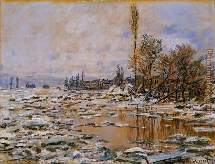 Claude Monet Breakup of Ice Grey Weather